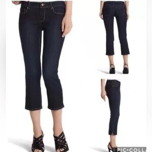 White House Black Market Blanc Black Denim Crop Leg‎ Jeans Womens Size 10 (1176)
